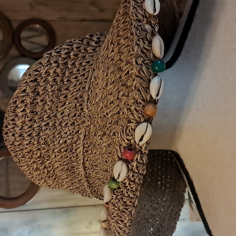 Capelli of New York Women Embellished Floppy Straw Woven Sun Raffia Hat Packable - Picture 2 of 7